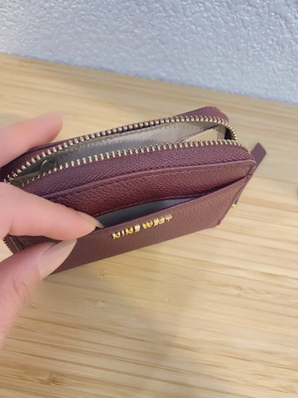 Nine West 3pc Set Burgundy Pebbled Phone Crossbody Wallet Card Case NEW - Picture 9 of 13